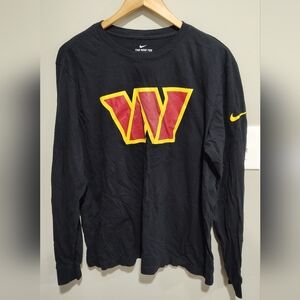 The Nike Tee Washington Commander's Primary Logo Long Sleeve Black T-shirt Large